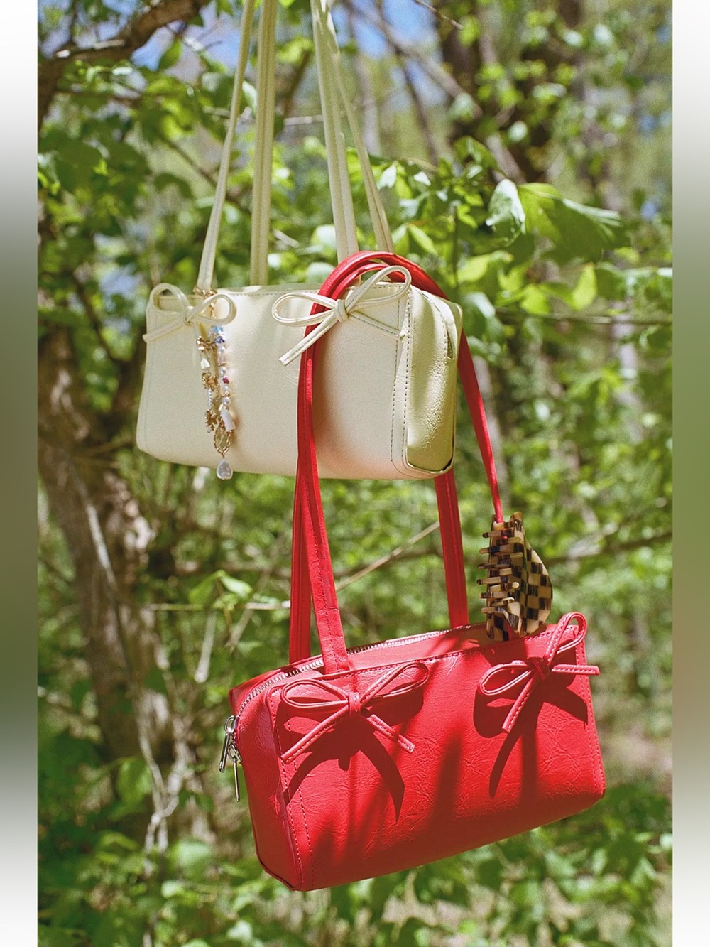 Kimchi Blue Bow Bowler Bag (Color: Red)